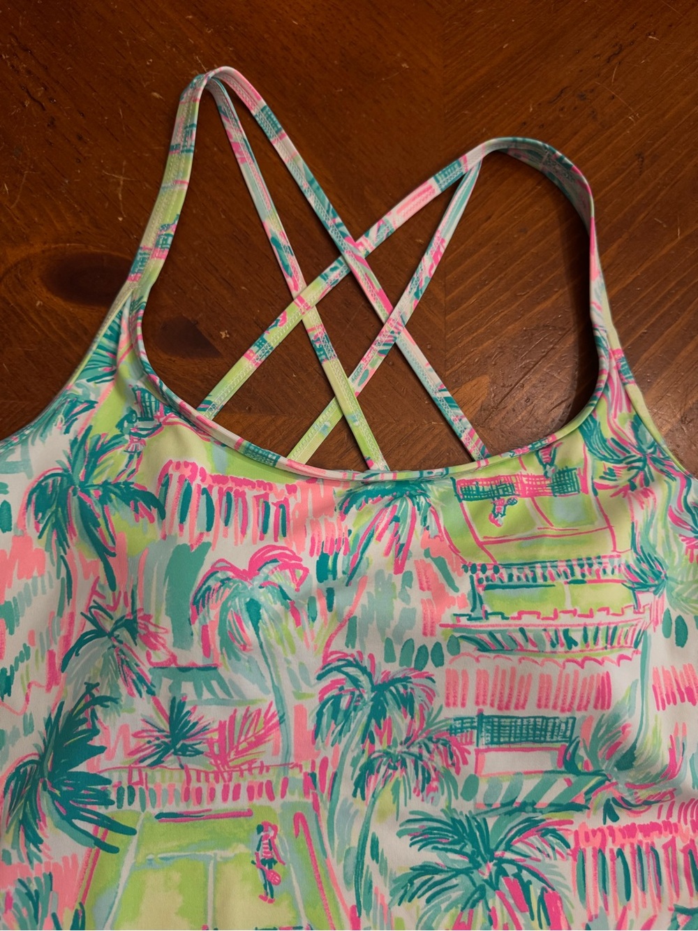 Lilly Pulitzer Meryl Avida Luxletic Tank Top Womens M Blue Tennis Perfect Match - Picture 5 of 16